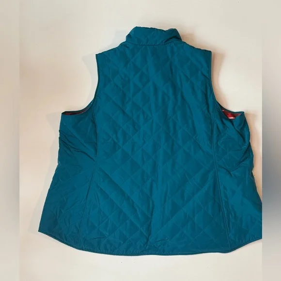 Ariat Reversible Teal Quilted Vest with Patterned Fleece - Picture 4 of 7
